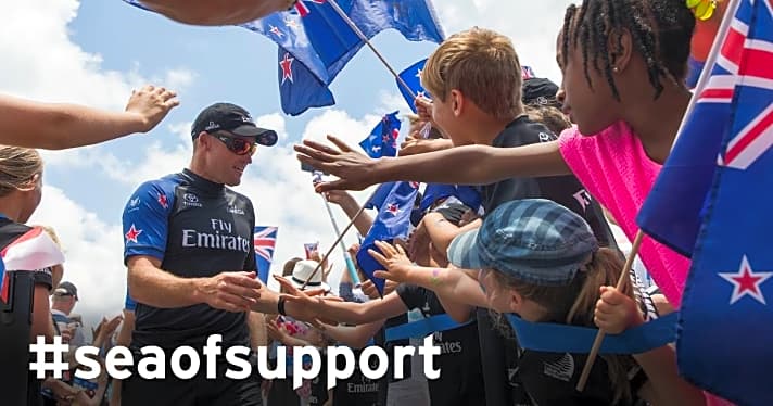   Unter anderem unter dem Titel "Sea of Support" sammeln die Kiwis Fanbilder