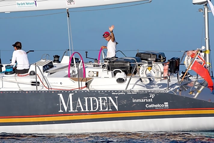   Hatten am Donnerstagnachmittag noch rund 160 Seemeilen bis ins Ziel zu absolvieren: "Maiden"-Skipperin Liz Wardley, die Stammcrew und ihre Gäste auf der legendären einstigen Whitbread-Yacht