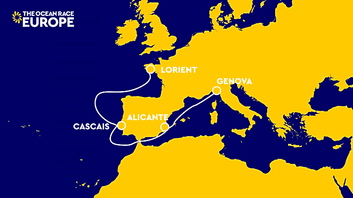   Der Kurs des neuen Ocean Race Europe. Die Sieger der ersten Etappe werden am Mittwoch im portugiesischen Cascais erwartet