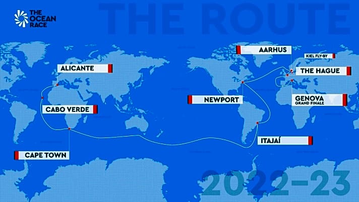   Die Route für das 14. The Ocean Race 2023