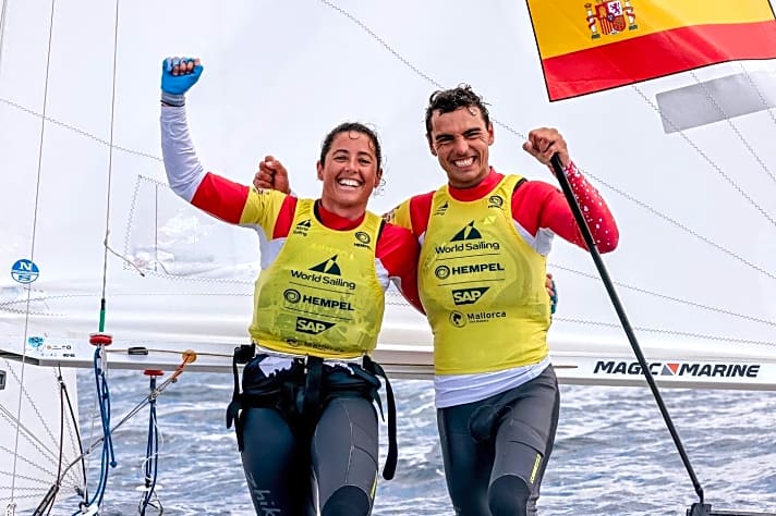   Aktuell kaum zu schlagen und die Messlatte im 470er-Mixed-Segelsport: die Spanier Jordi Xammar und Nora Brugman siegten vor Mallorca