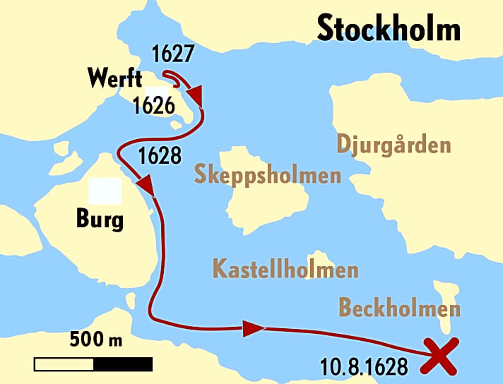 Die kurze Fahrt der “Vasa”: von der Werft zum Schloss und dann die fatale Jungfernfahrt 1628