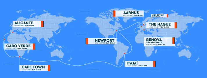 Die Route von “The Ocean Race”