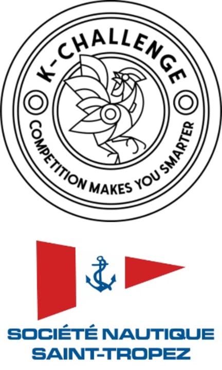 The combined logo of the challengers from the K-Challenge with the emblem of the Société Nautique de Saint-Tropez