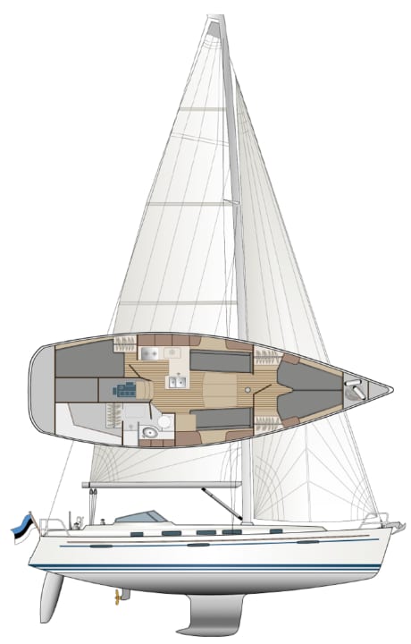 La disposizione può essere ampiamente variata, fino a tre cabine | Disegno: YACHT/N. Campe