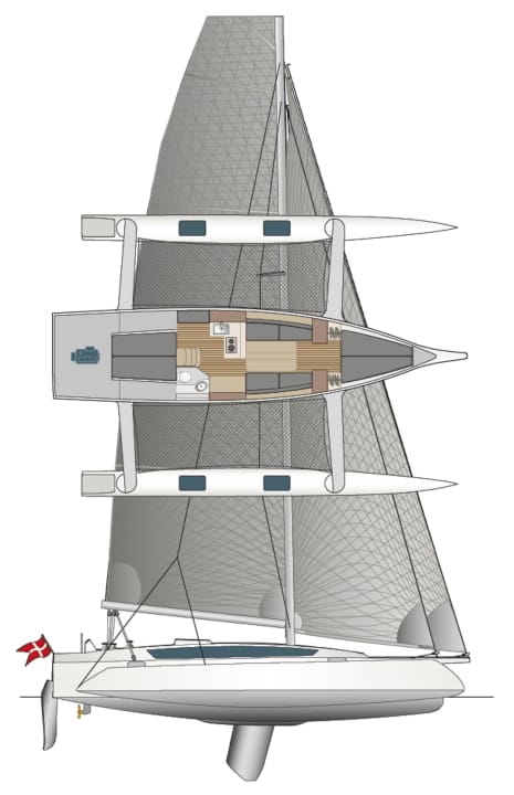 Il y a deux gréements différents au choix. Il n'y a pas de variantes de layout | dessin : YACHT/N. Campe