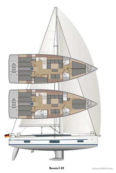   Risszeichnung der Bavaria C45