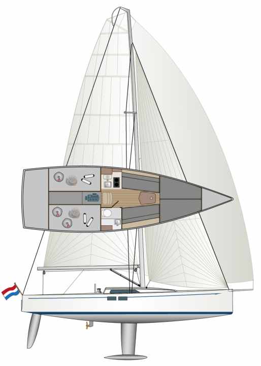 Une ambition sportive : des lignes élancées, des appendices profonds, une surface de voile généreuse