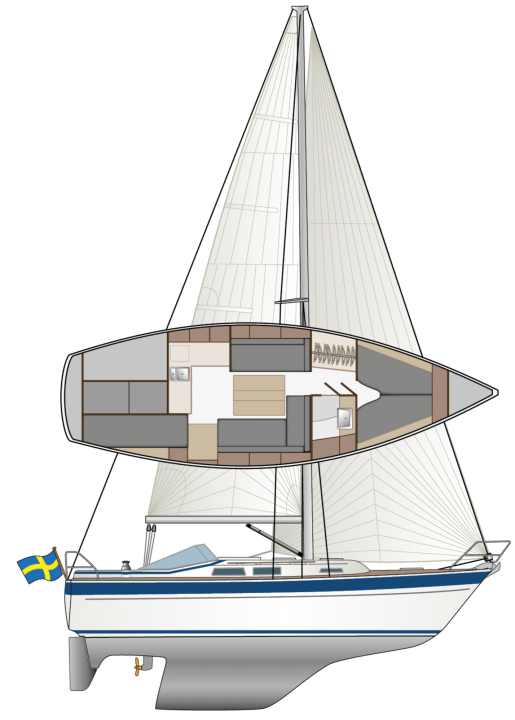 Crepa della Hallberg-Rassy 312 | Disegno: YACHT/N. Campe