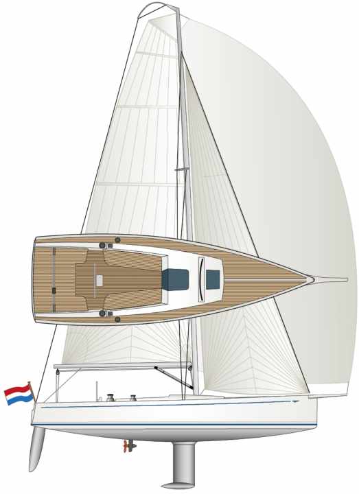 Des lignes, jolies à regarder. Cela se paie par un espace de vie réduit sous le pont | Dessin : YACHT/N. Campe