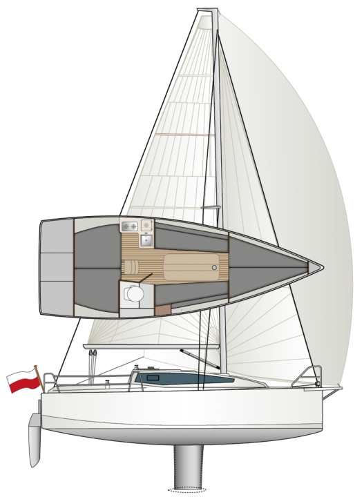 Der Rumpf wirkt trotz großem Volumen nicht plump. Vier Kielvarianten machen das Boot attraktiv für diverse Reviere | Zeichnung: YACHT