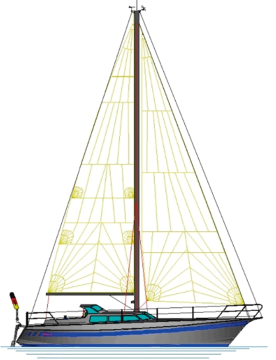 The aluminium twinkie yacht is based on Kurt Reinke's plans | Drawing: Michael Matzerath