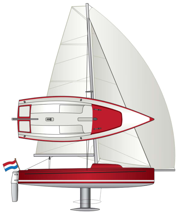 The Aira 22 can be ordered with either a fixed keel or a lifting keel. Gennaker and bowsprit are an option