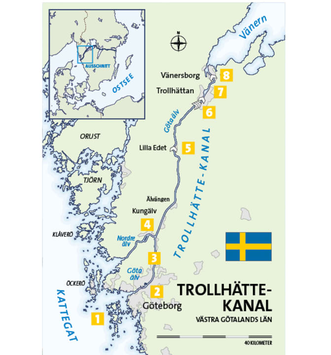 Der Trollhättekanal | Karte: Christian Tiedt