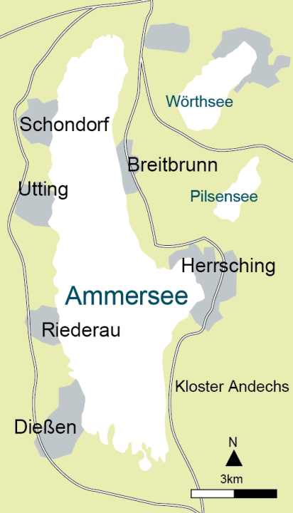 Der Ammersee hat sich trotz seiner Nähe zu München und der hohen Attraktivität für den Tourismus eine entspannte Ursprünglichkeit bewahrt. An seinen Südufern ist er noch nahezu unbebaut