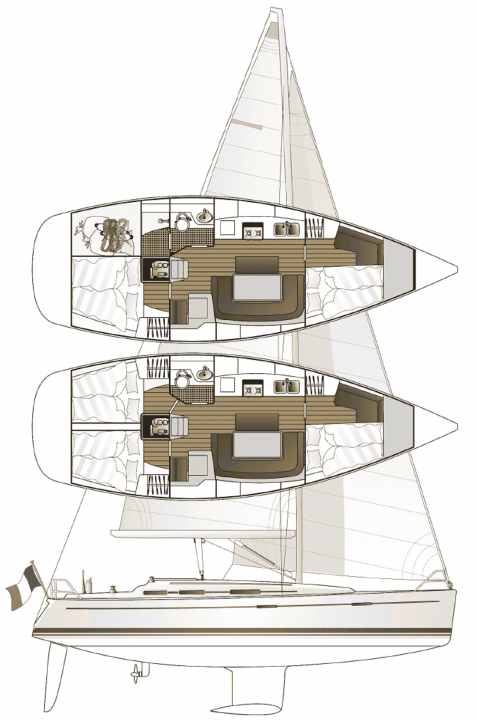 Dufour 365 GL | Zeichnung: A. Hoppenhaus