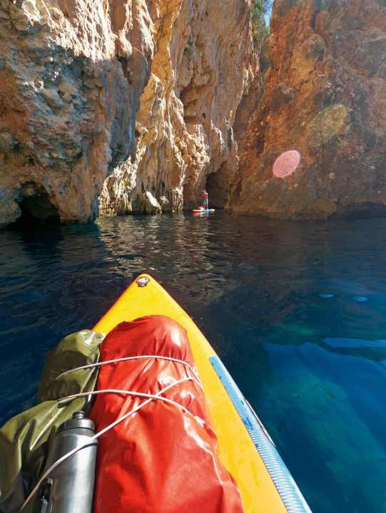 Gorges and cataracts in the south - we have fun squeezing through them.