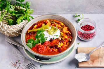 Bumms für die Beine: Veganes Chili sin Carne