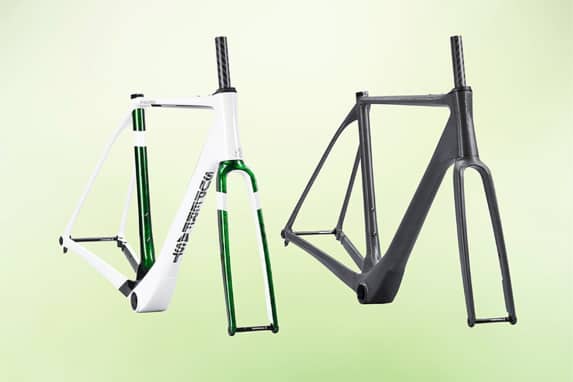 Nacktes Gravelbike erfüllt jeden Farbwunsch