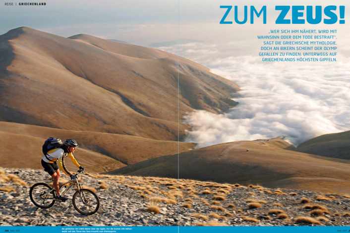 Mit dem Mountainbike auf den Olymp