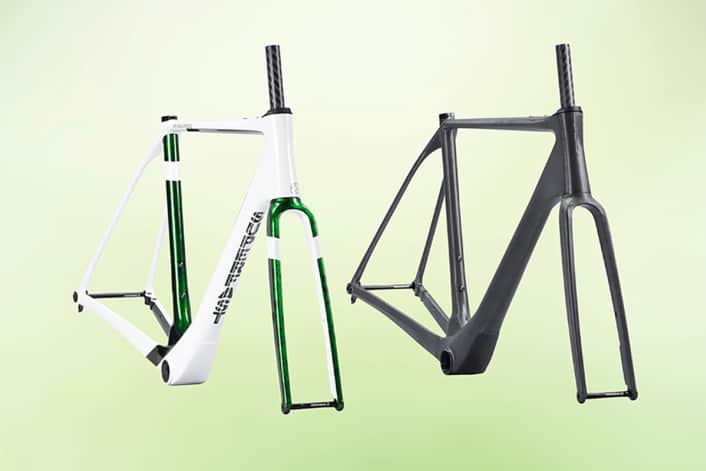 Nacktes Gravelbike erfüllt jeden Farbwunsch