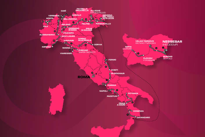 The route of the Tour of Italy - all stages, all profiles