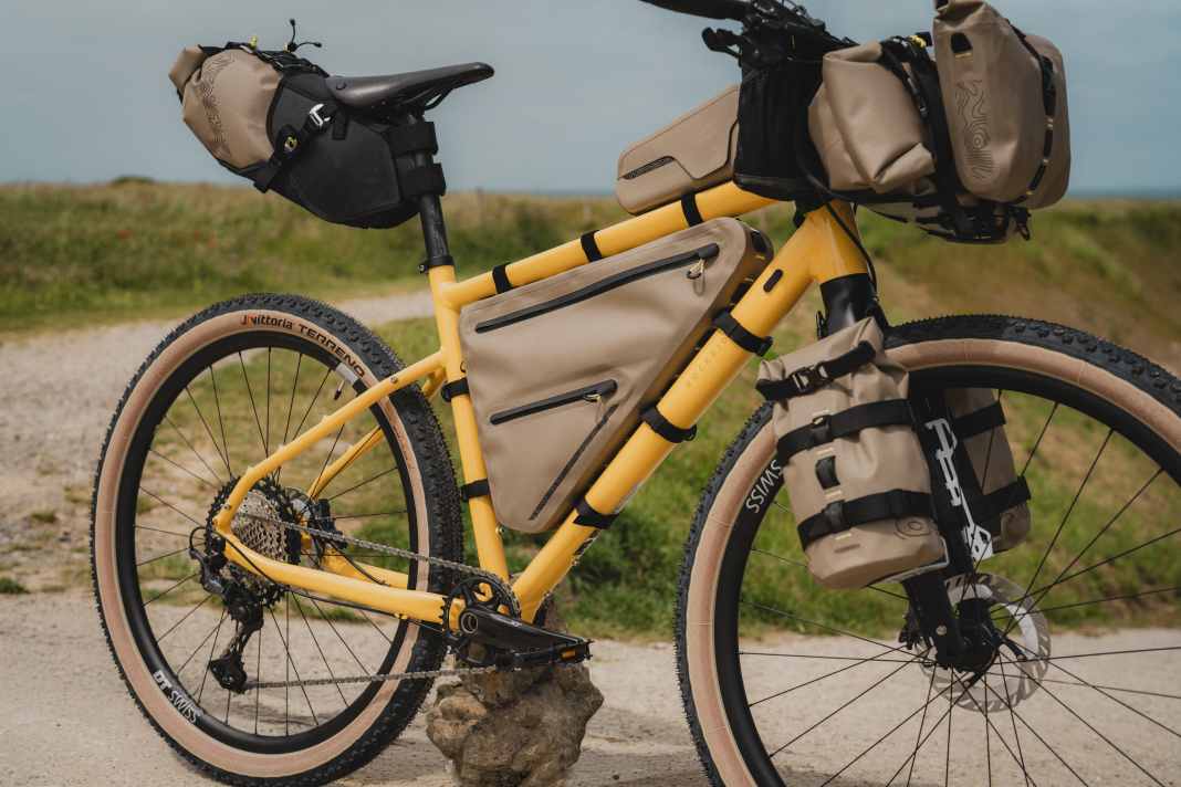 Wasserdichte Rockrider Bikepacking-Taschen für die langen Touren