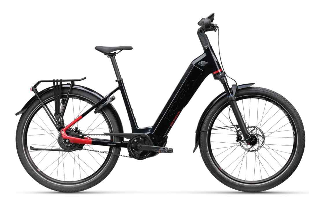 Elegantes SUV-E-Bike in schwarz und ganz wenig rot