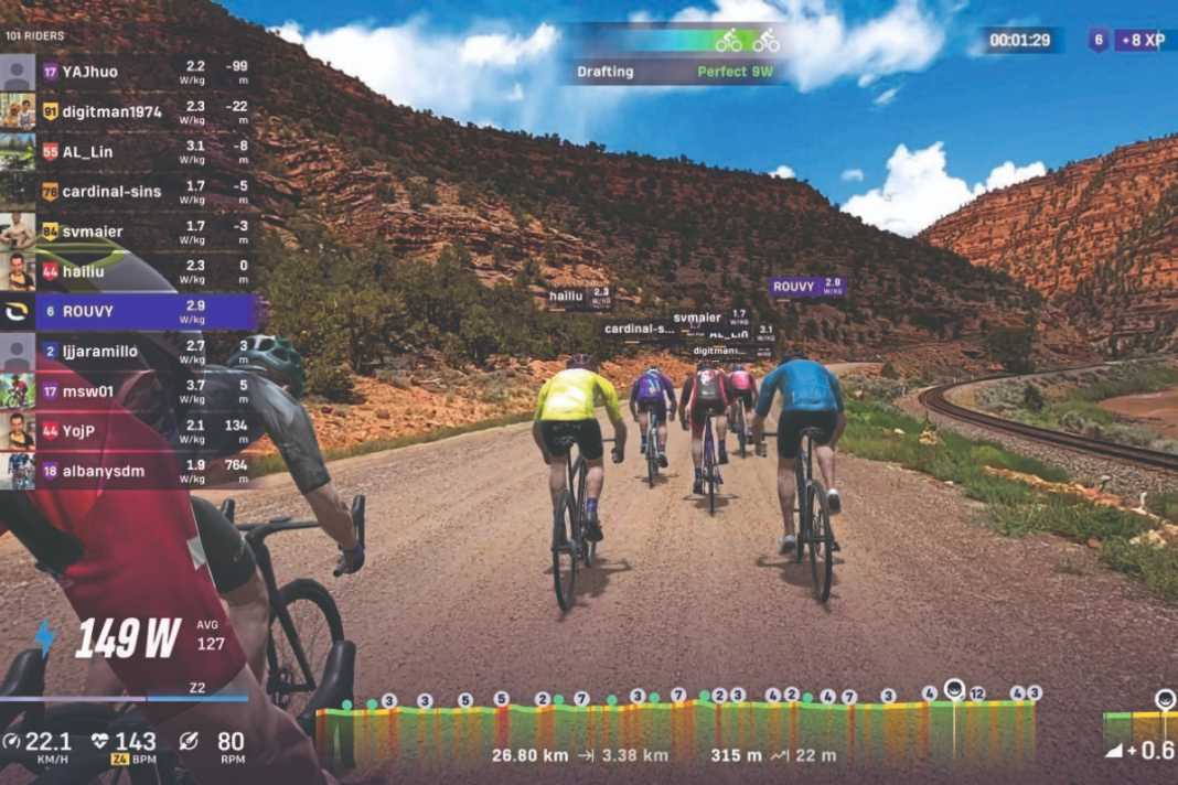 Realitätsnahe Grafik bei Rouvy