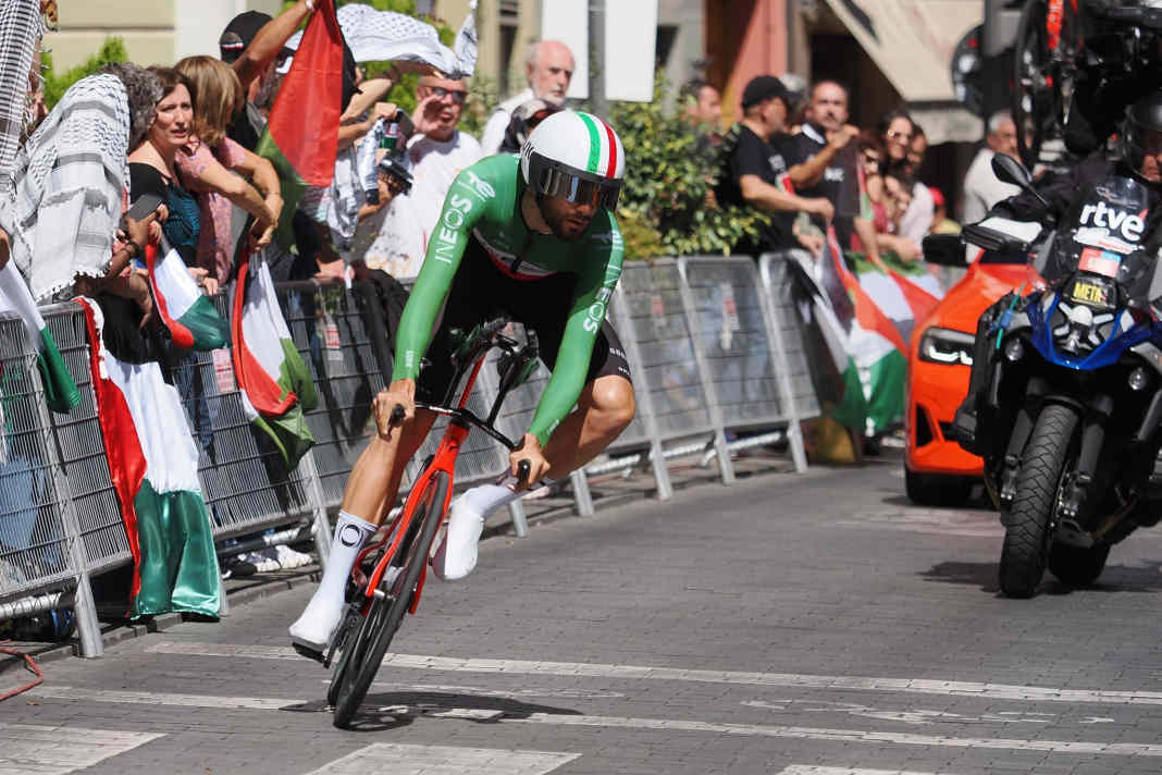 Ganna gewinnt verkürztes Zeitfahren