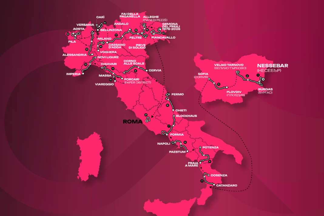Alle Etappen und Profile – die Strecke der Italien-Rundfahrt