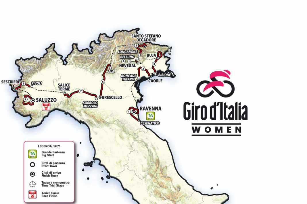 Die Strecke der Italien-Rundfahrt der Frauen