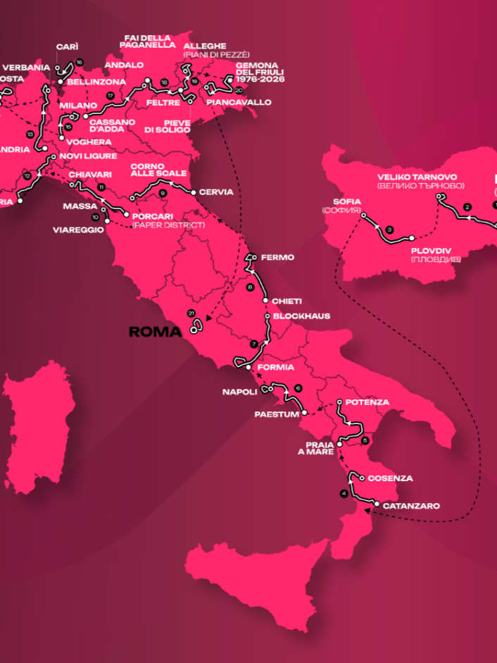 The route of the Tour of Italy - all stages, all profiles