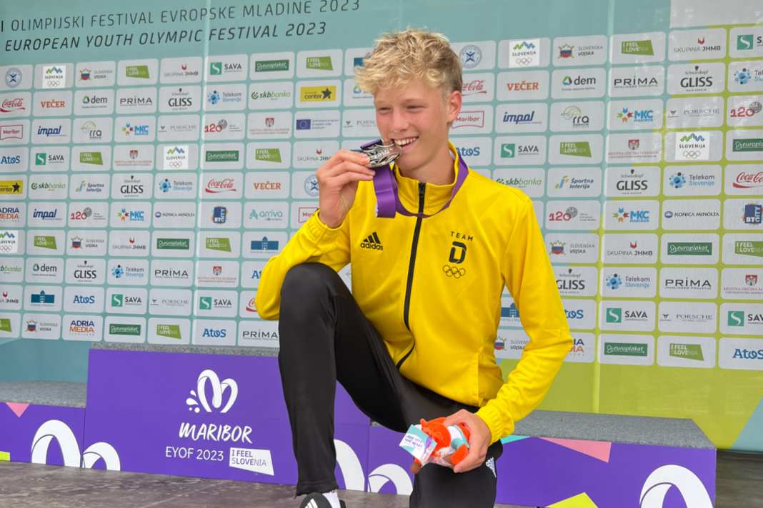 Elias Hückmann holt beim EYOF Silber für Deutschland im XCO