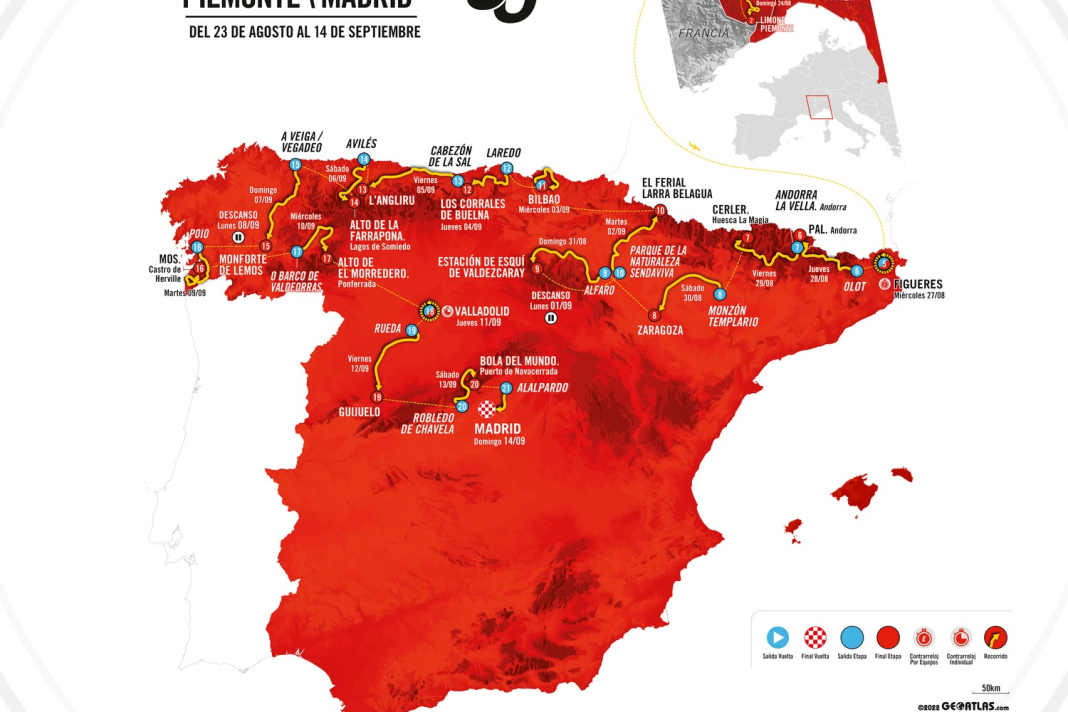 Die Strecke der Spanien-Rundfahrt
