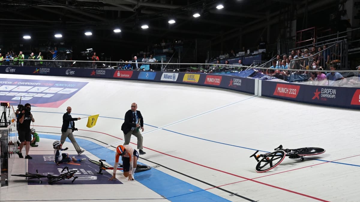 European Championships: Crashed track cycling world champion ...