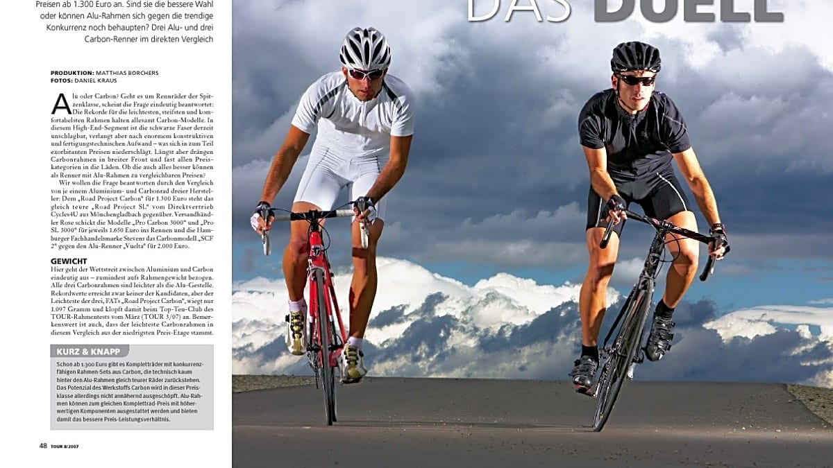 Test Vergleich Alu oder CarbonRäder TOUR
