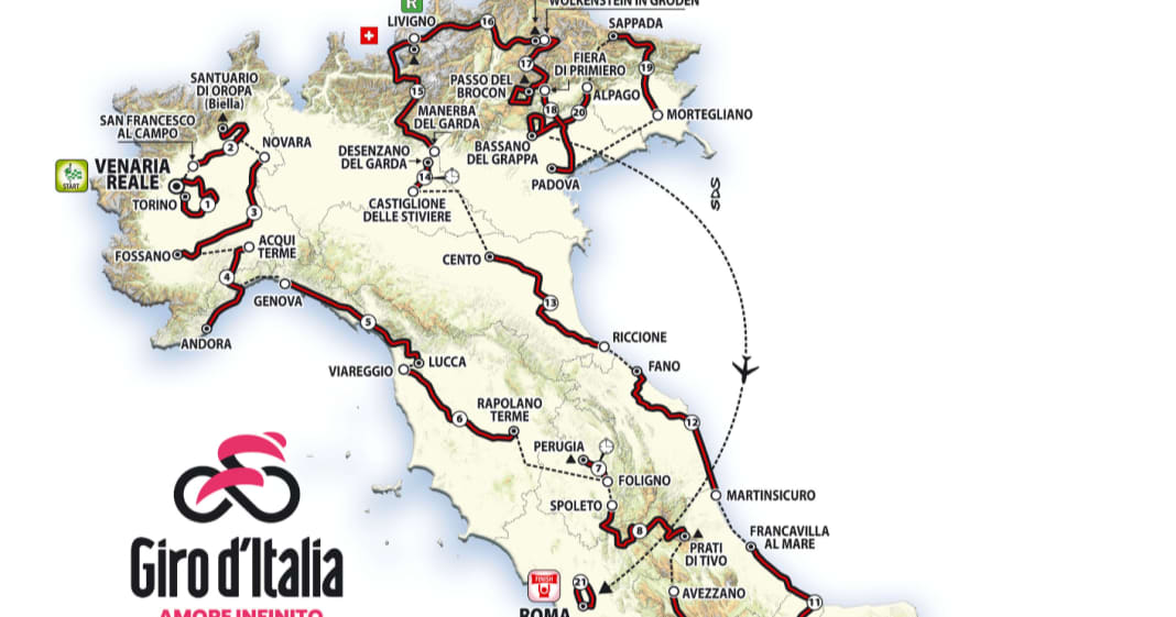 Giro d'Italia 2024 Strecke alle Etappen & Höhenprofile TOUR