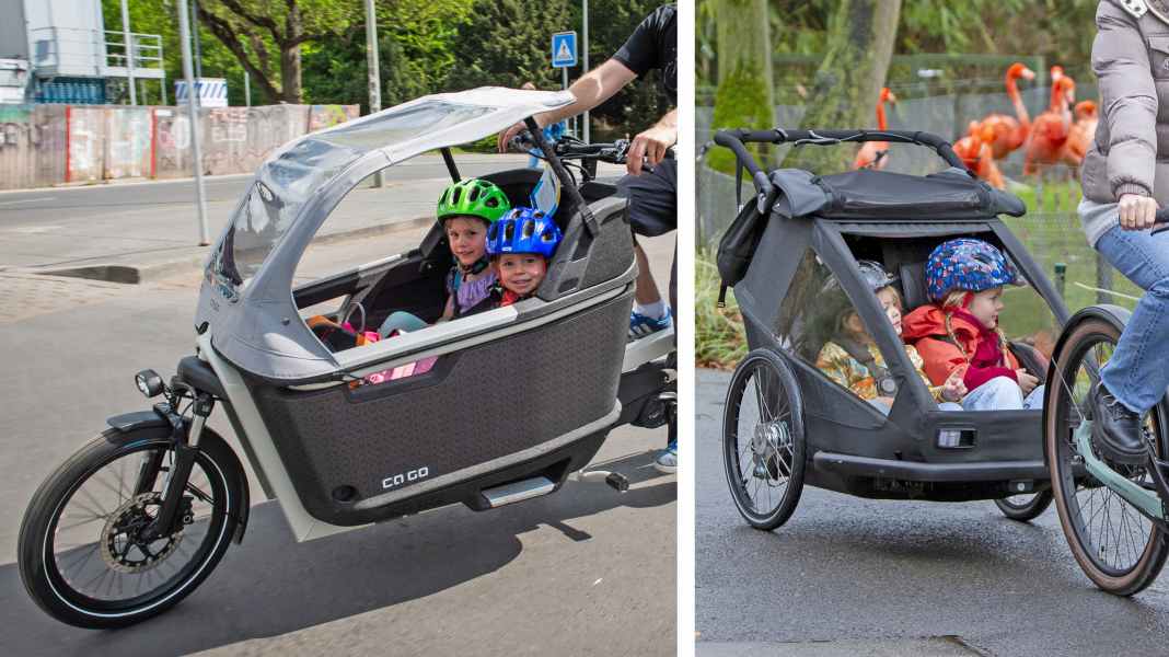 Transporting children by bike: trailer or cargo bike?