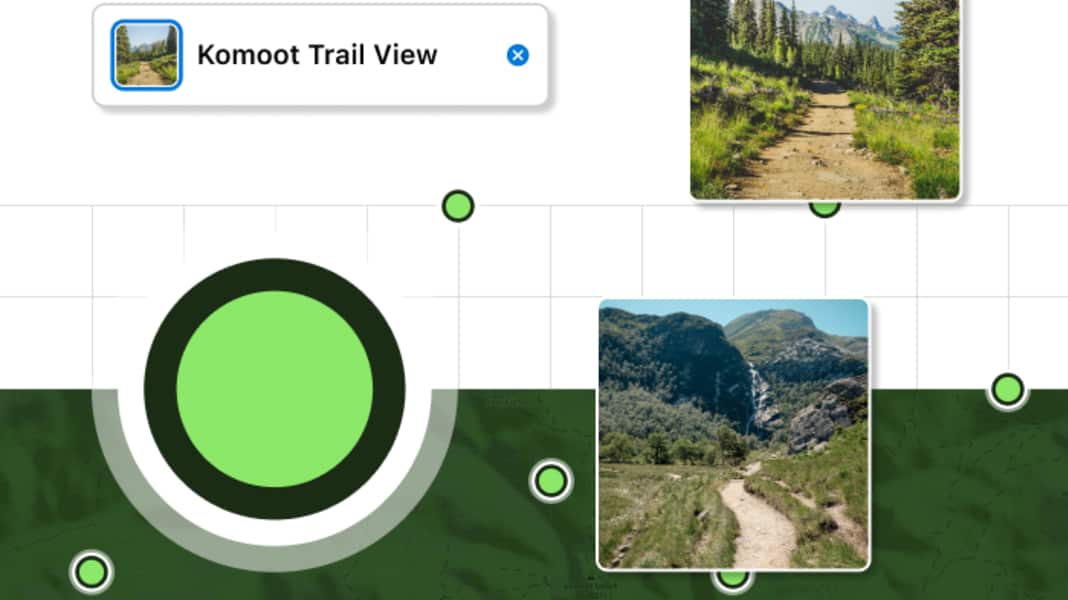Trail View - Komoot zeigt Fotos von Wegen und Trails auf der Karte