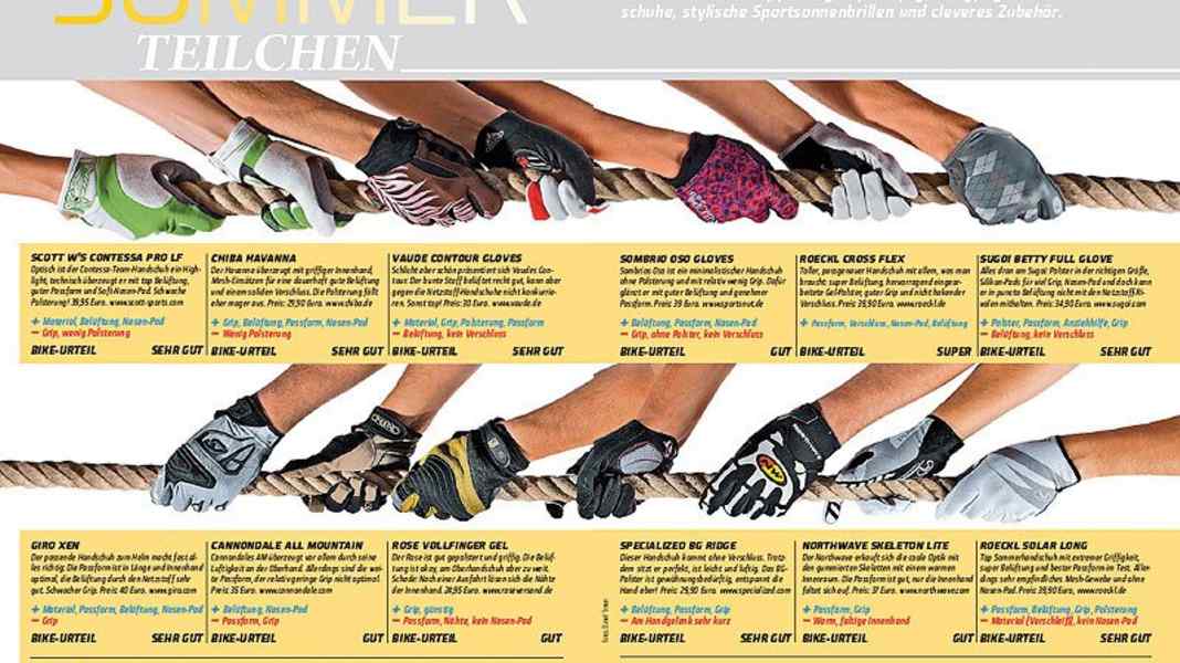 12 MTB Sommer-Handschuhe im Kurztest