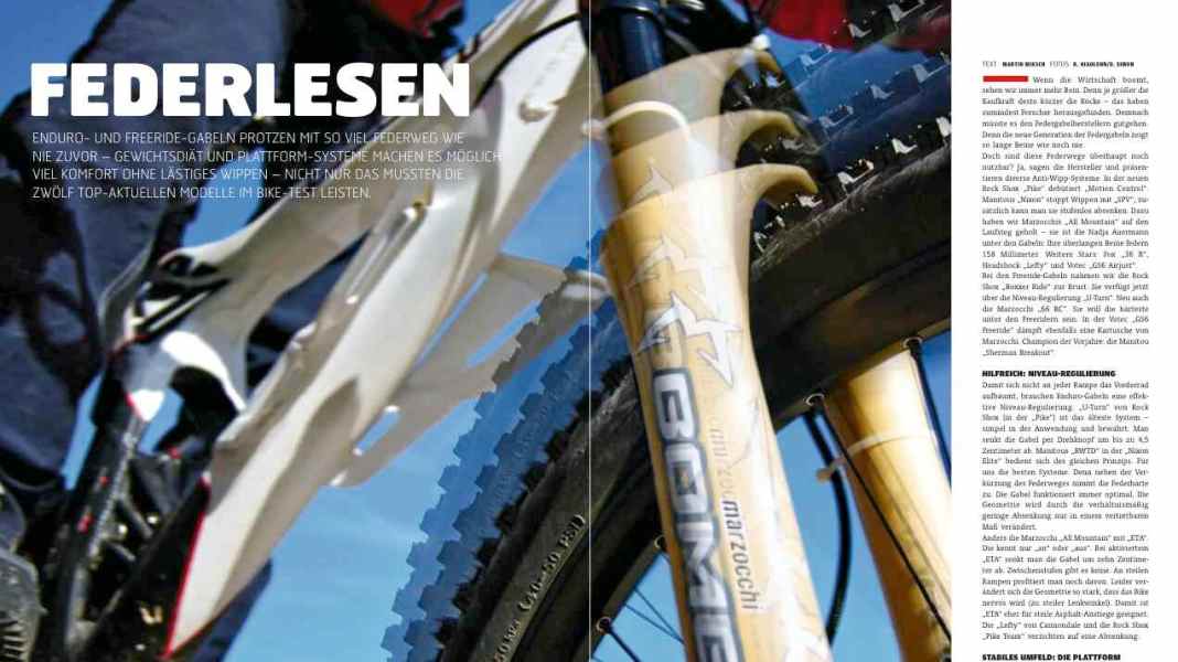 Enduro and freeride forks