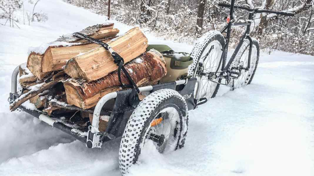 Mit dem Fahrradanhänger sicher durch den Schnee