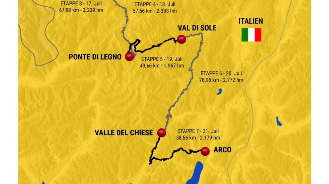The route of the BIKE Transalp 2018