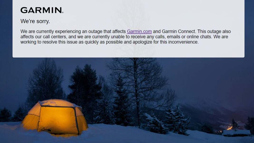 Garmin website out of service