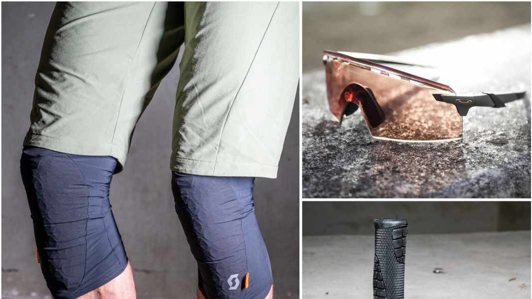 Grips, knee pads, goggles & waistcoat: Already ridden - new parts in the first practical test