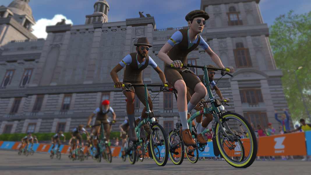 Zwift: indoor training with AI & WM on folding bikes