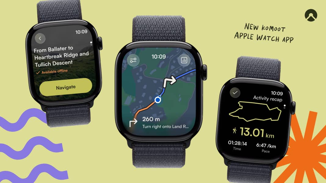 Application Komoot pour Apple Watch : naviguer sans smartphone