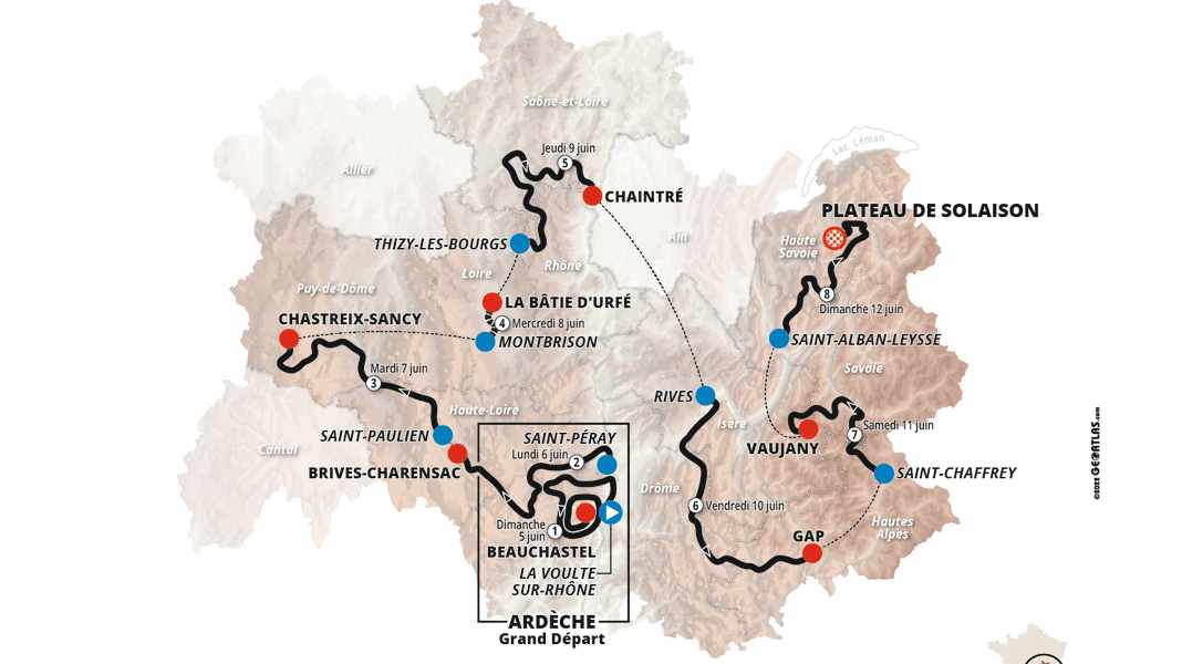 Criterium du Dauphine 2022: Stages, broadcast & start list at a glance