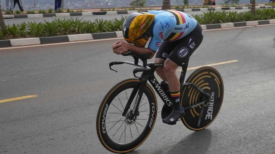 Road World Championships in Rwanda - Evenepoel celebrates third time trial gold and outdoes Pogacar